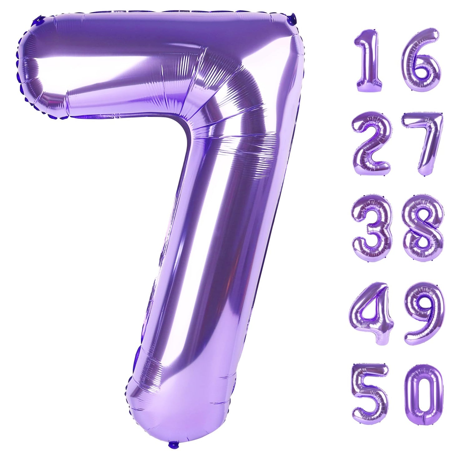 Kelfuoya 40-Inch Purple Number 7 Balloon – Birthday & Anniversary Party Decor