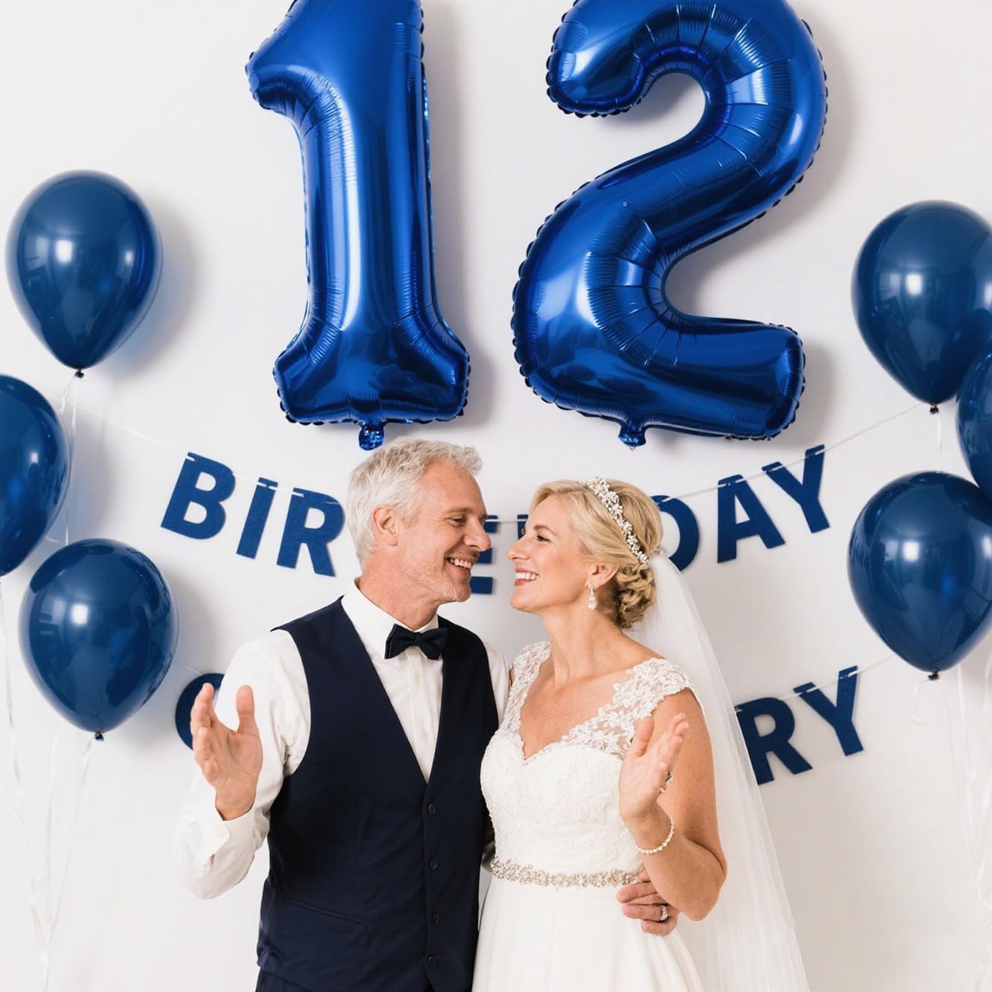 Kelfuoya 40-Inch Navy Blue Number 12 Balloon | Jumbo Mylar Foil for Birthdays & Anniversaries