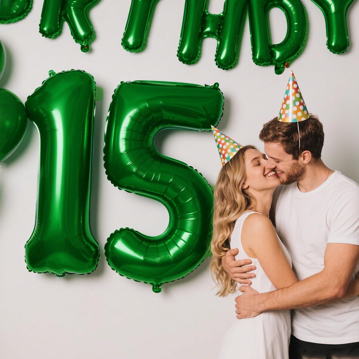 Kelfuoya 40-Inch Green Number 15 Balloon – Jumbo Mylar Foil Balloon for Birthday & Anniversary