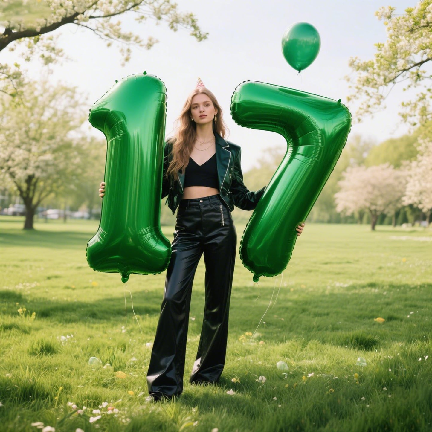 Kelfuoya 40-Inch Green 7 Number Balloon | Giant Foil Birthday & Anniversary Decor
