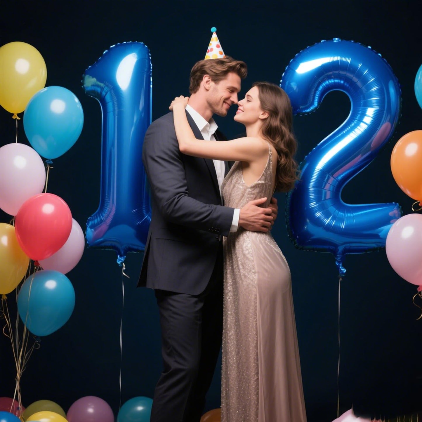 Kelfuoya 40-Inch Navy Blue Number 12 Balloon | Jumbo Mylar Foil for Birthdays & Anniversaries