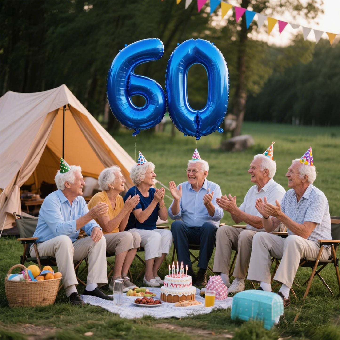 Kelfuoya 40-Inch Navy Blue Number 60 Balloon – Jumbo Mylar Foil Backdrop for 60th Birthday & Anniversary