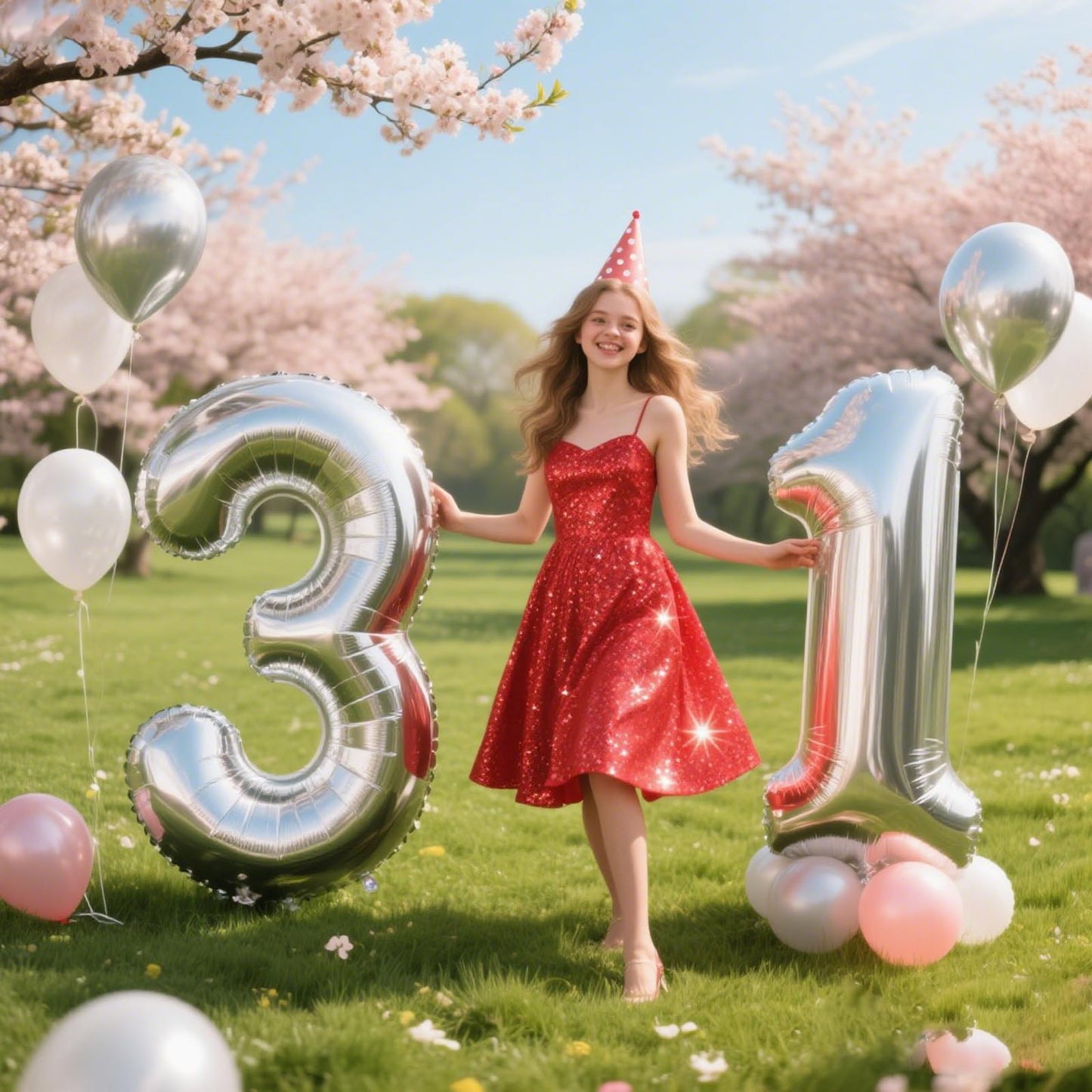 Kelfuoya 40-Inch Silver Number Balloon 3 — Birthday & Anniversary Party Decor
