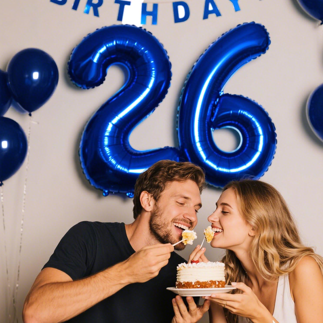Kelfuoya 40-Inch Navy Blue Number 26 Balloon – Jumbo Mylar Digital Balloon for Birthday Party & Anniversary