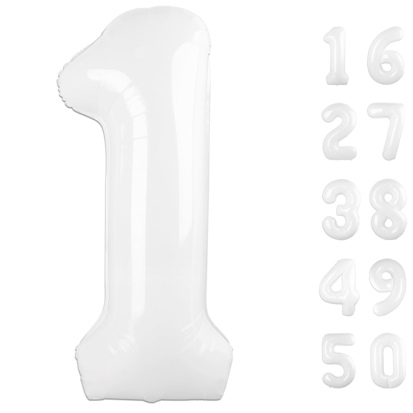 Kelfuoya 40 Inch White Number Balloon – Ideal 1st Birthday Party Decor