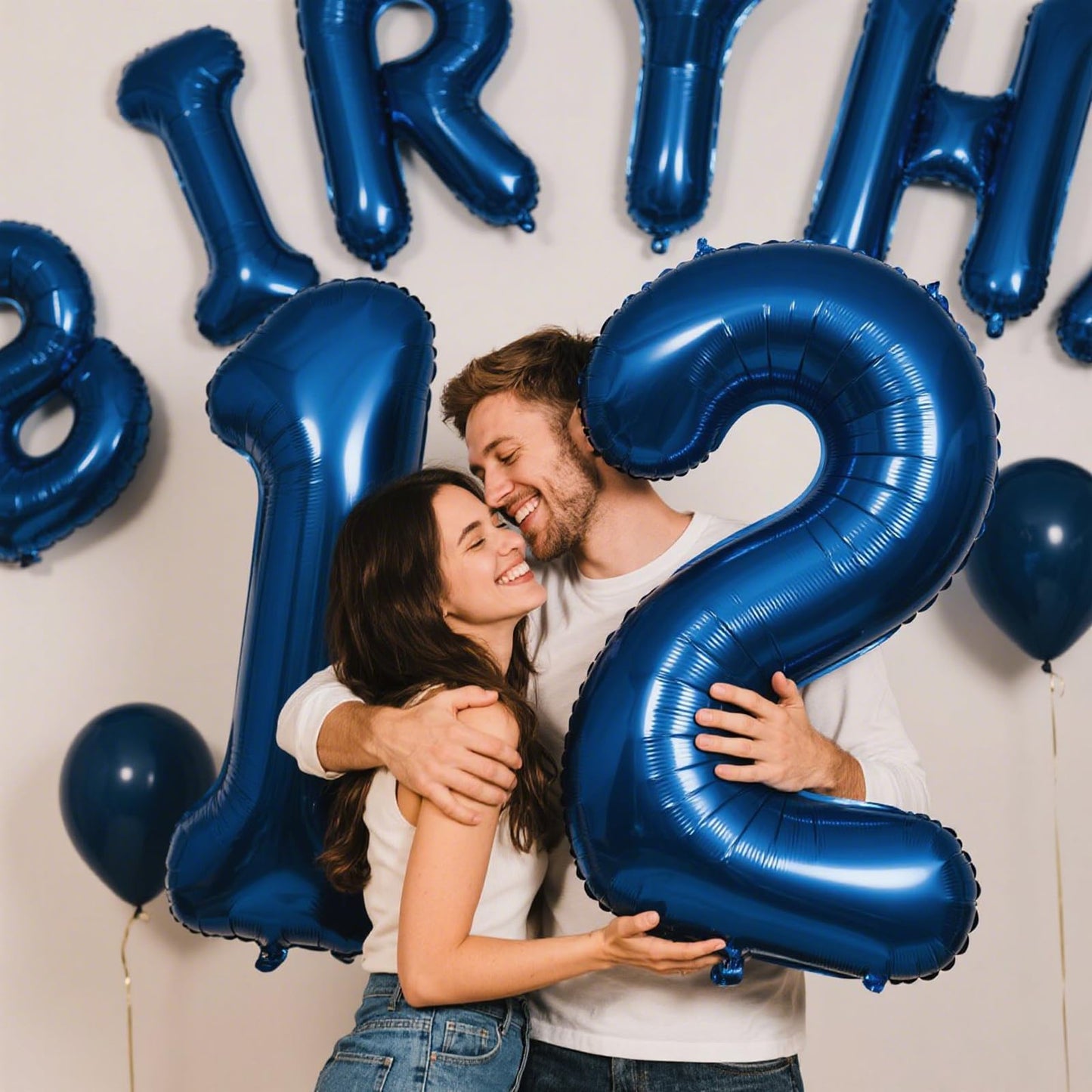 Kelfuoya 40-Inch Navy Blue Number 12 Balloon | Jumbo Mylar Foil for Birthdays & Anniversaries