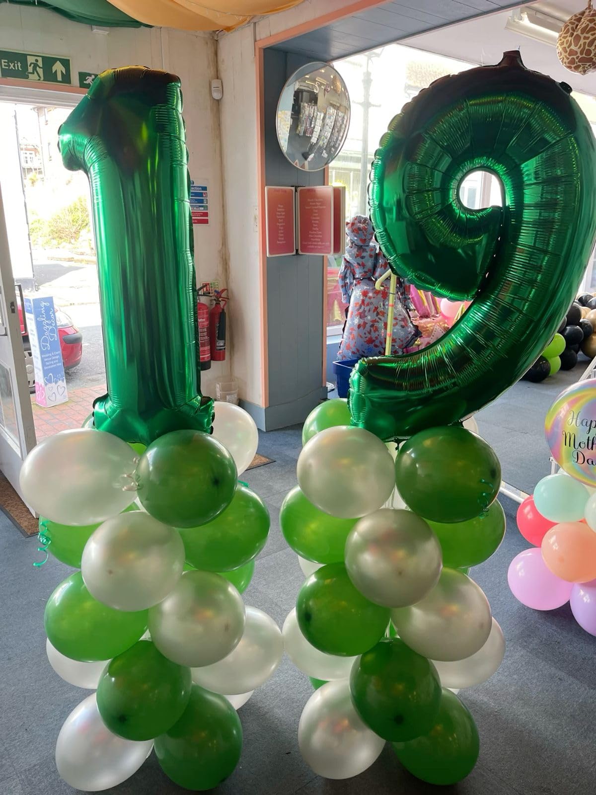 Kelfuoya 40-Inch Green Number 19 Balloon – Jumbo Mylar Foil Birthday & Anniversary Decor