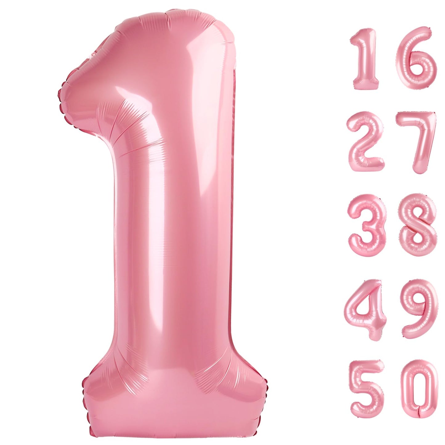 Kelfuoya 40-Inch Pearlescent Pink Number Balloon – Jumbo Mylar Foil for Celebrations