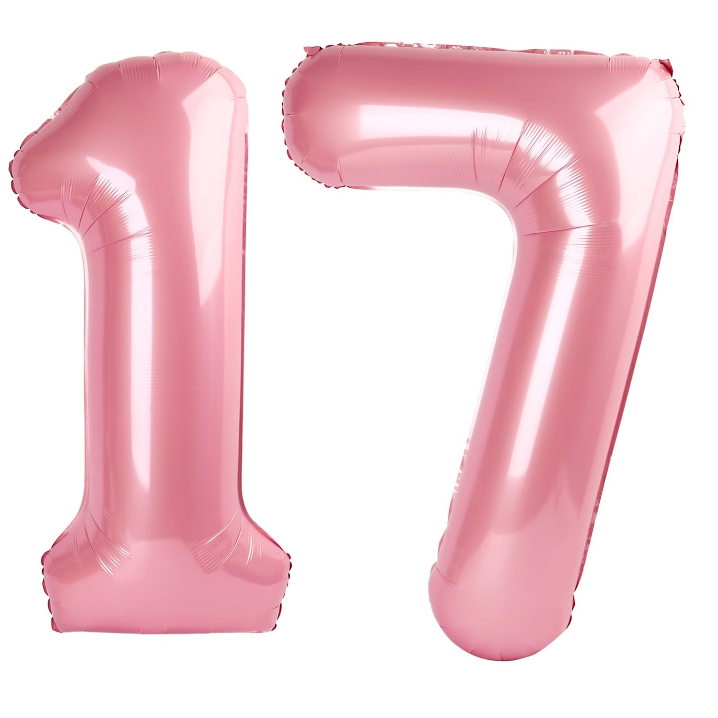 Kelfuoya 40-Inch Pearlescent Pink Number 17 Balloon – Giant 17th Birthday & Anniversary Foil Decor