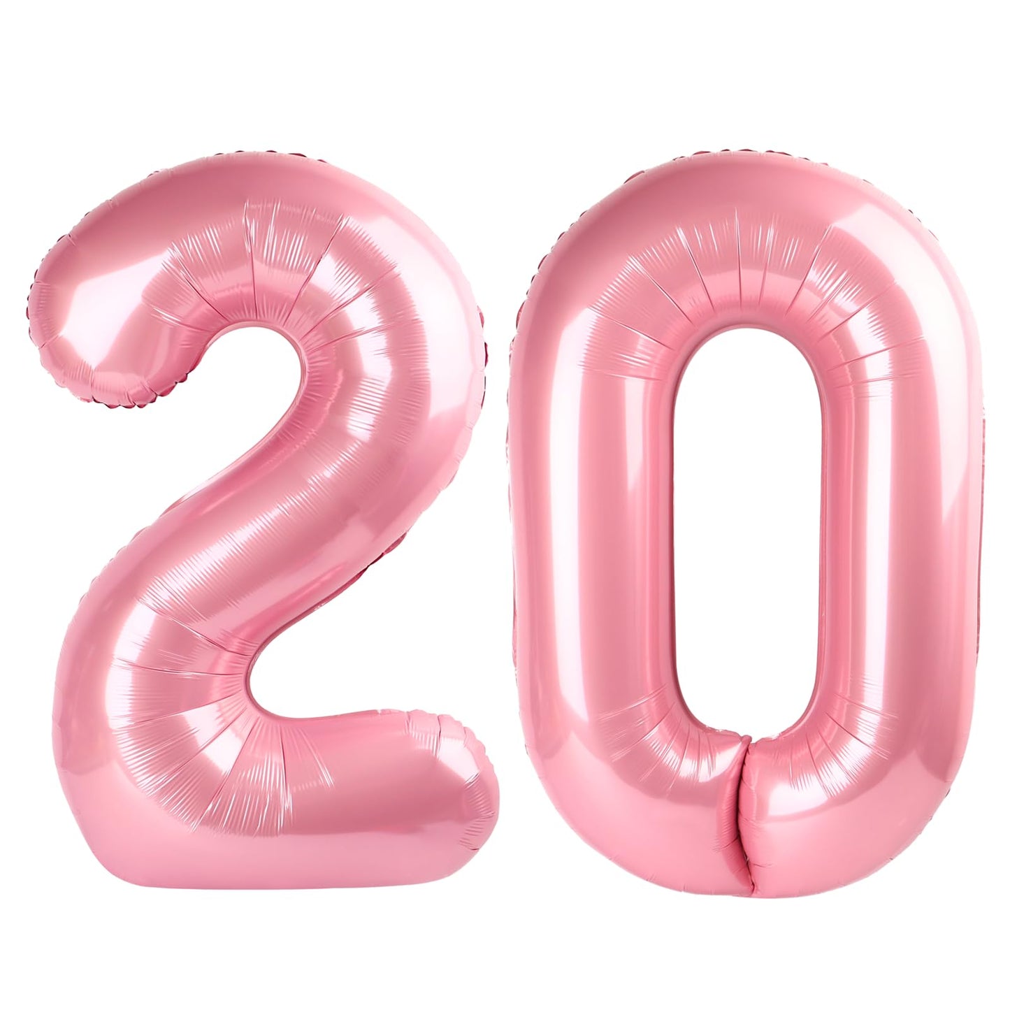 Kelfuoya 40 Inch Pearlescent Pink Number 20 Balloon – 20th Birthday Party Decor