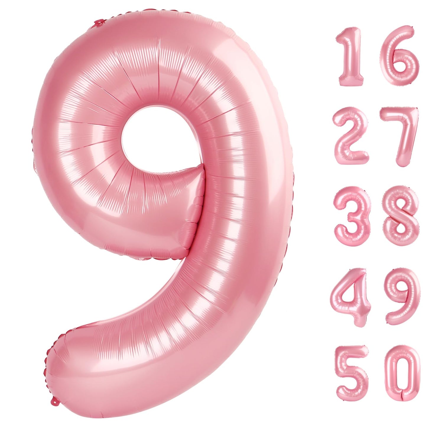 Kelfuoya 40-Inch Pearlescent Pink Number 9 Balloon - Jumbo Mylar Foil Balloon for Birthday & Anniversary Parties