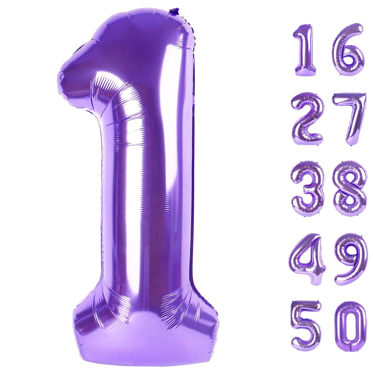 Kelfuoya 40-Inch Purple Number 1 Foil Balloon – Giant Decor for Birthdays, Anniversaries & Graduations