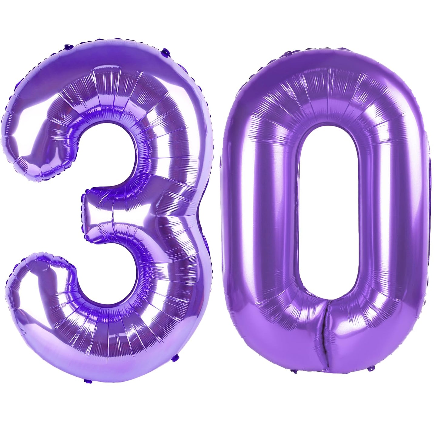 Kelfuoya 40-Inch Purple Number 30 Digital Balloon – Jumbo Mylar Foil Balloon for Birthdays & Anniversaries