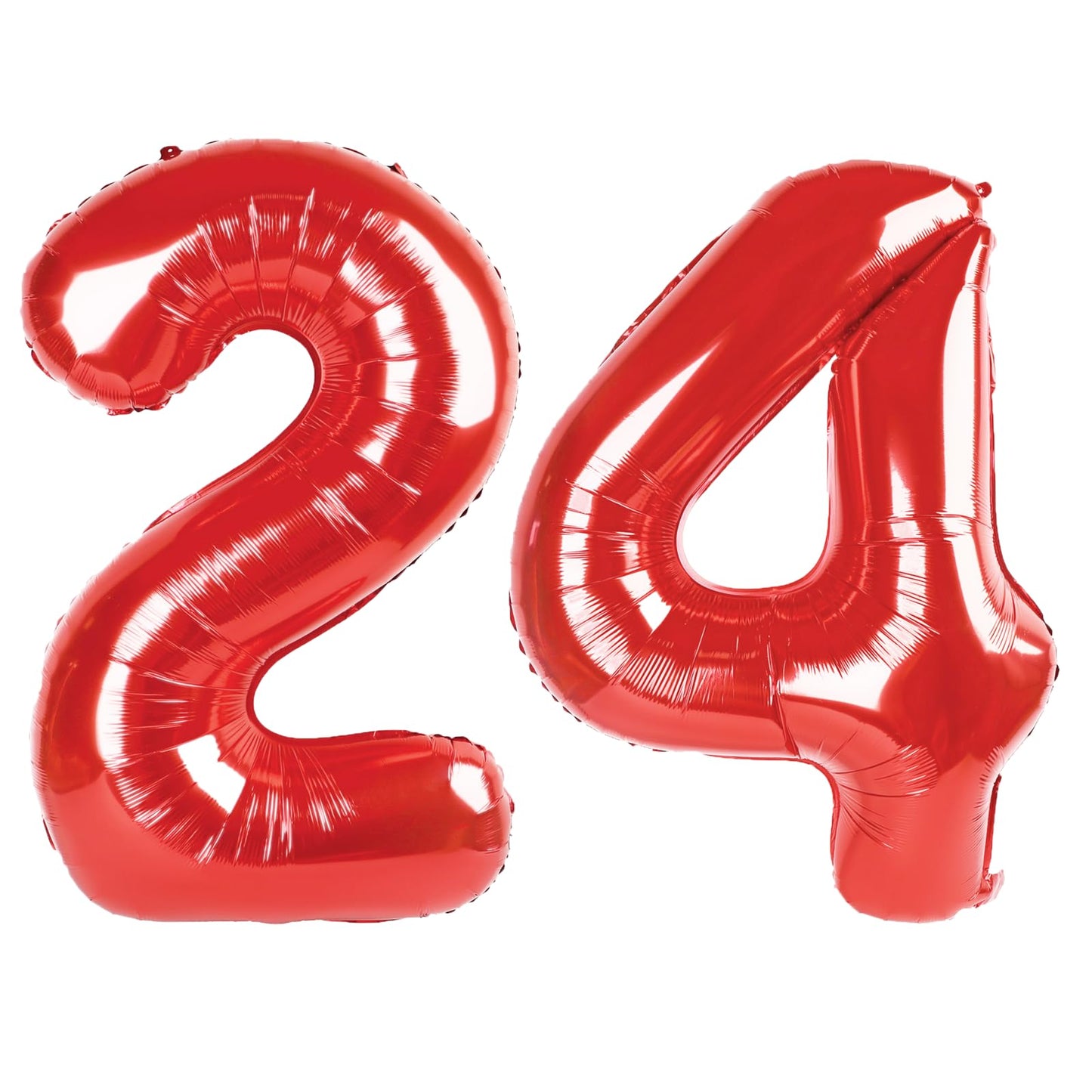 Kelfuoya 40-Inch Red 24 Number Balloon – Jumbo Mylar Foil Balloon for Birthday & Anniversary Parties