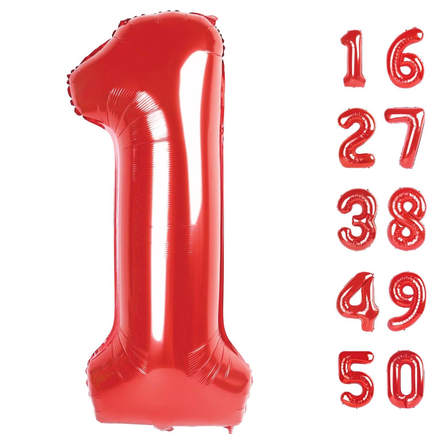 Kelfuoya 40-Inch Giant Red Number 1 Balloon – Foil Numeric 1 for Birthdays & Anniversaries
