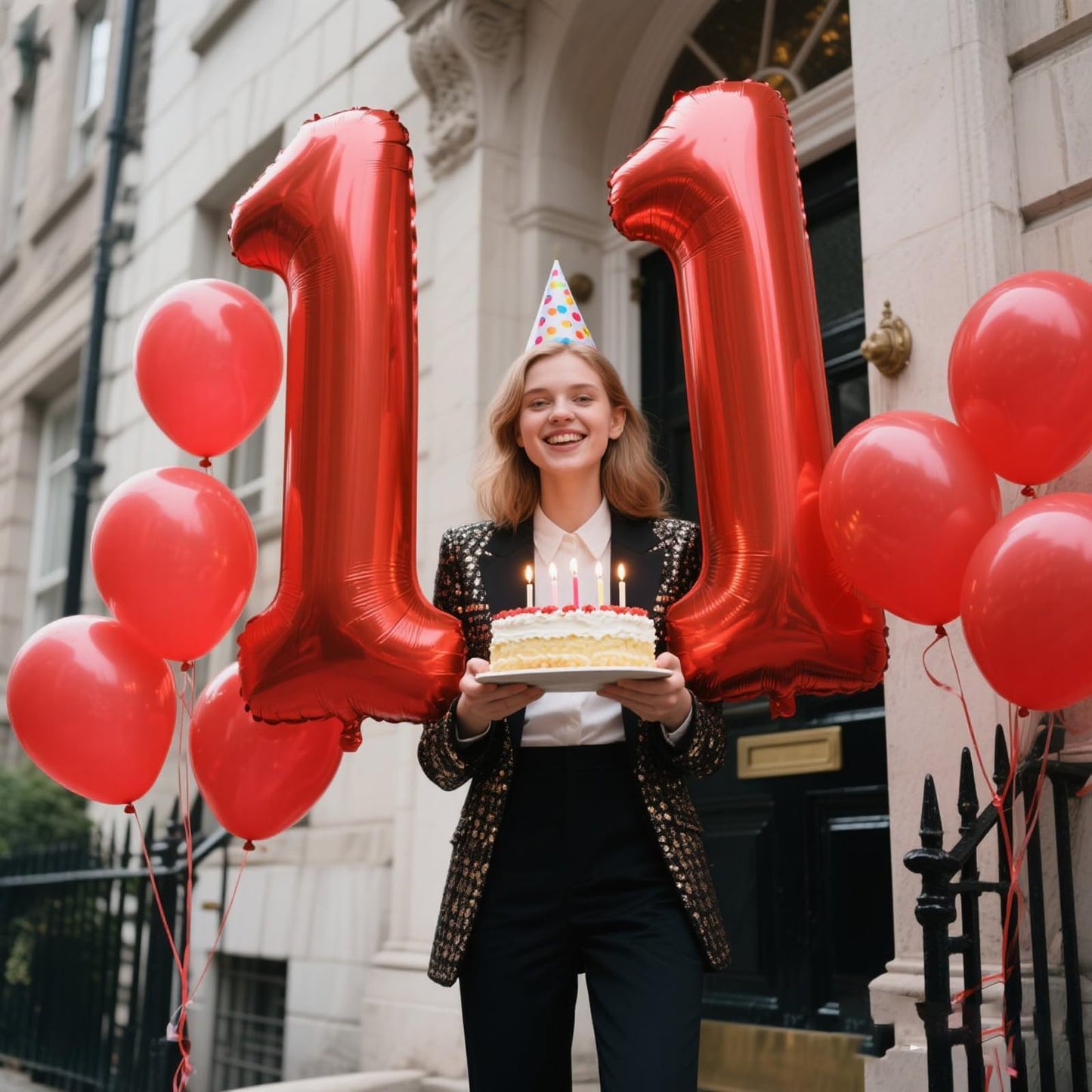 Kelfuoya 40-Inch Red Number 11 Balloon — Jumbo Mylar Foil Balloon for Birthdays & Anniversaries