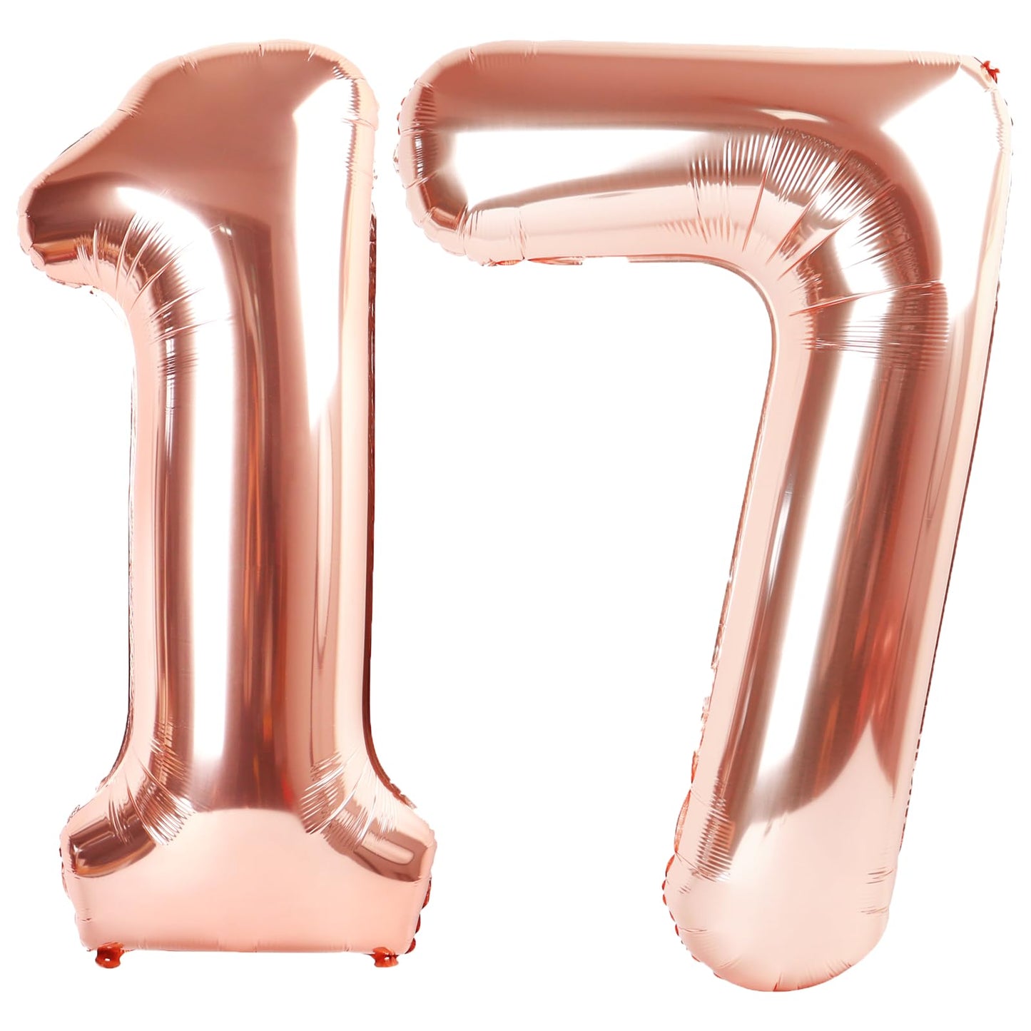 Kelfuoya 40 Inch Rose Gold Number 17 Balloon | Jumbo Mylar Foil Helium Balloon for Birthdays & Anniversaries