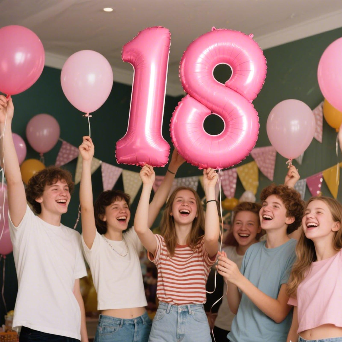 Kelfuoya 40 Inch Pink Number 18 Balloon – Jumbo Mylar Foil Helium Balloon for Birthdays and Weddings