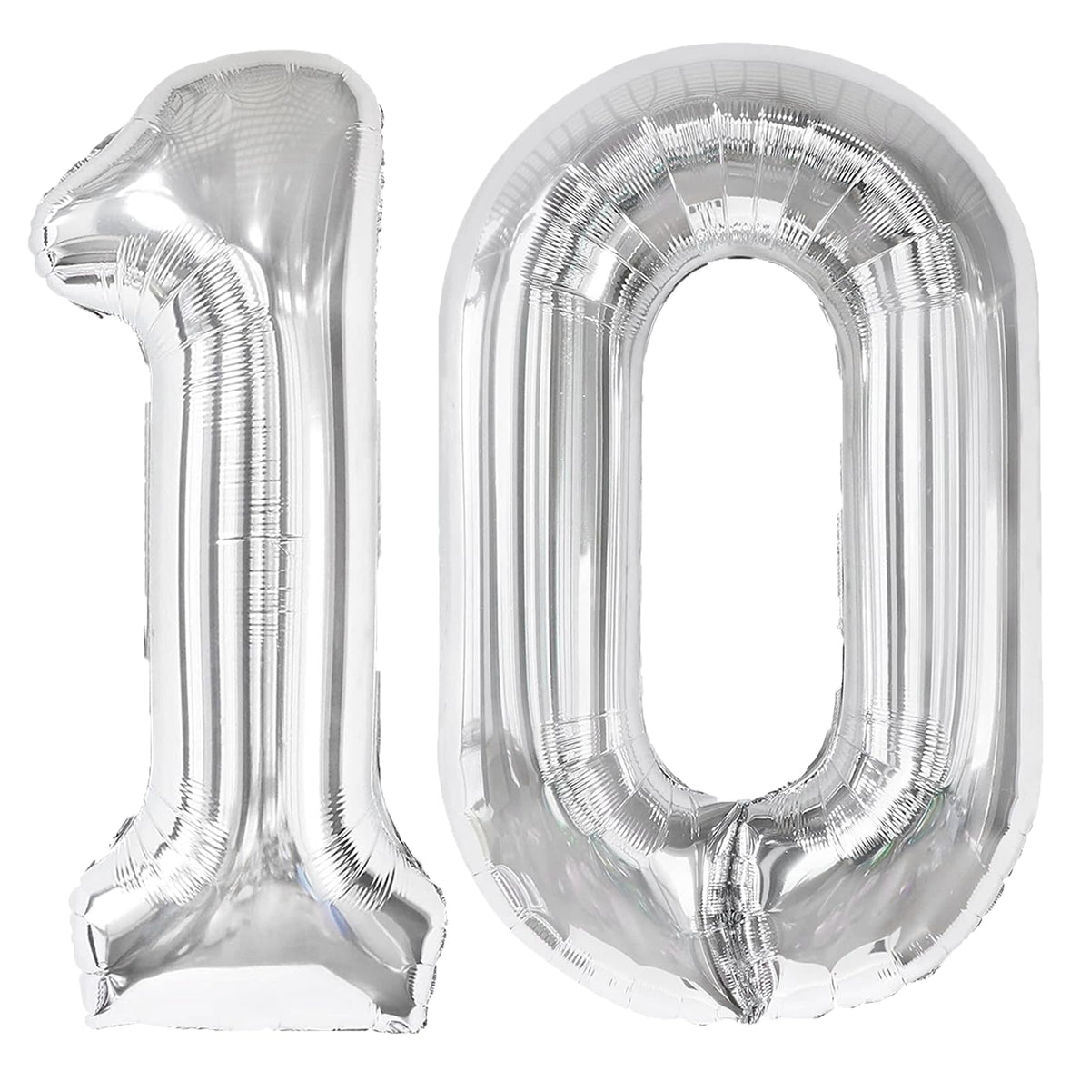 Kelfuoya 40 Inch Silver Number 10 Digital Balloon – Jumbo Mylar Foil Balloons for Birthday, Wedding, Anniversary