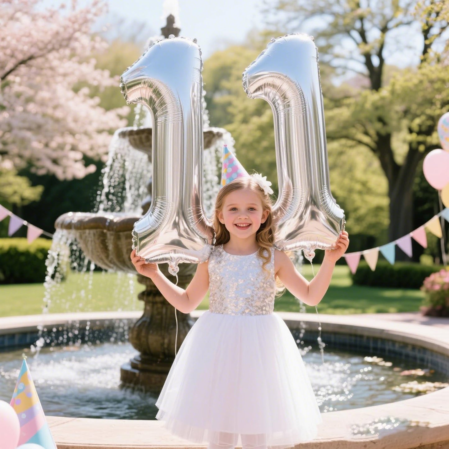 Kelfuoya 40-Inch Silver Number 11 Balloon – Jumbo Mylar Foil Party Decor