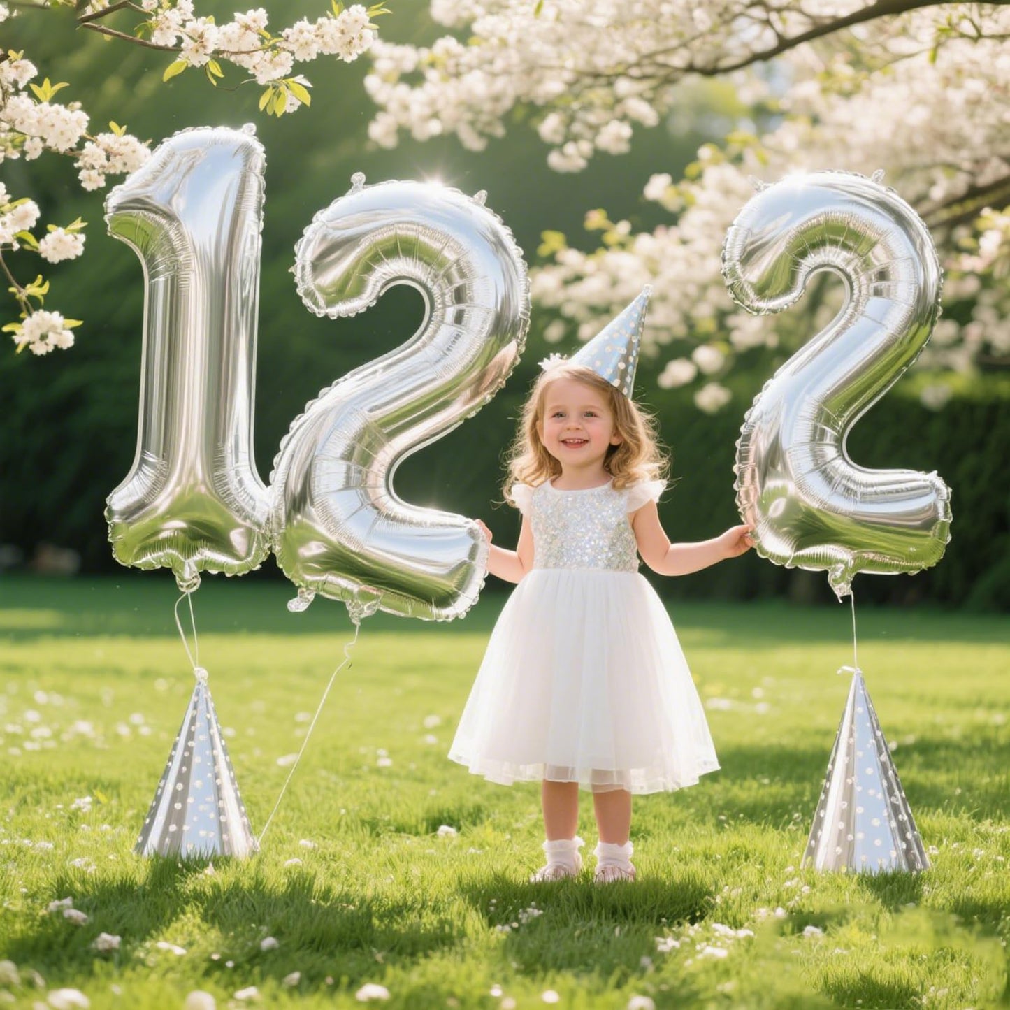 Kelfuoya 40-Inch Silver Number 12 Balloon | Jumbo Mylar Digital Balloon for Birthdays & Anniversaries