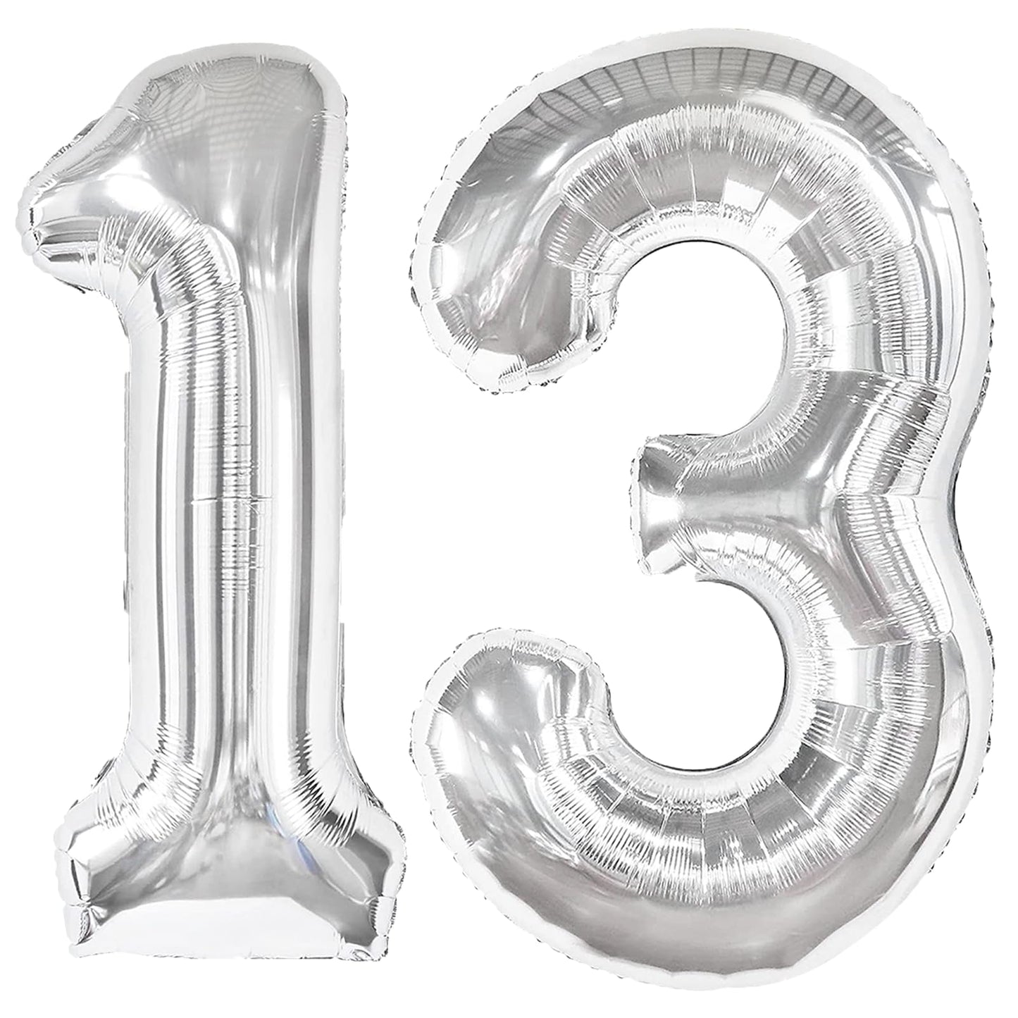 Kelfuoya 40-Inch Silver Number 13 Digital Balloon | Jumbo Mylar Foil Balloon for Birthday & Anniversary