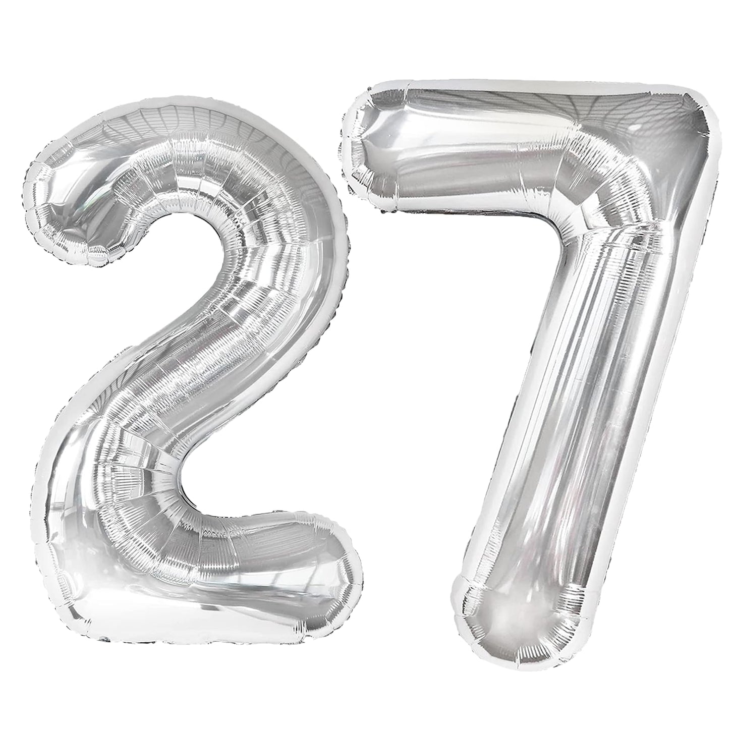 Kelfuoya 40-Inch Silver Number 27 Digital Balloon for Birthday, Anniversary & Wedding Decor