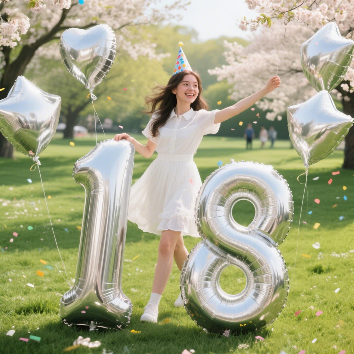 Kelfuoya 40-Inch Silver Number Balloon 1 – Giant Foil Balloon for Birthday, Anniversary & Wedding Decor