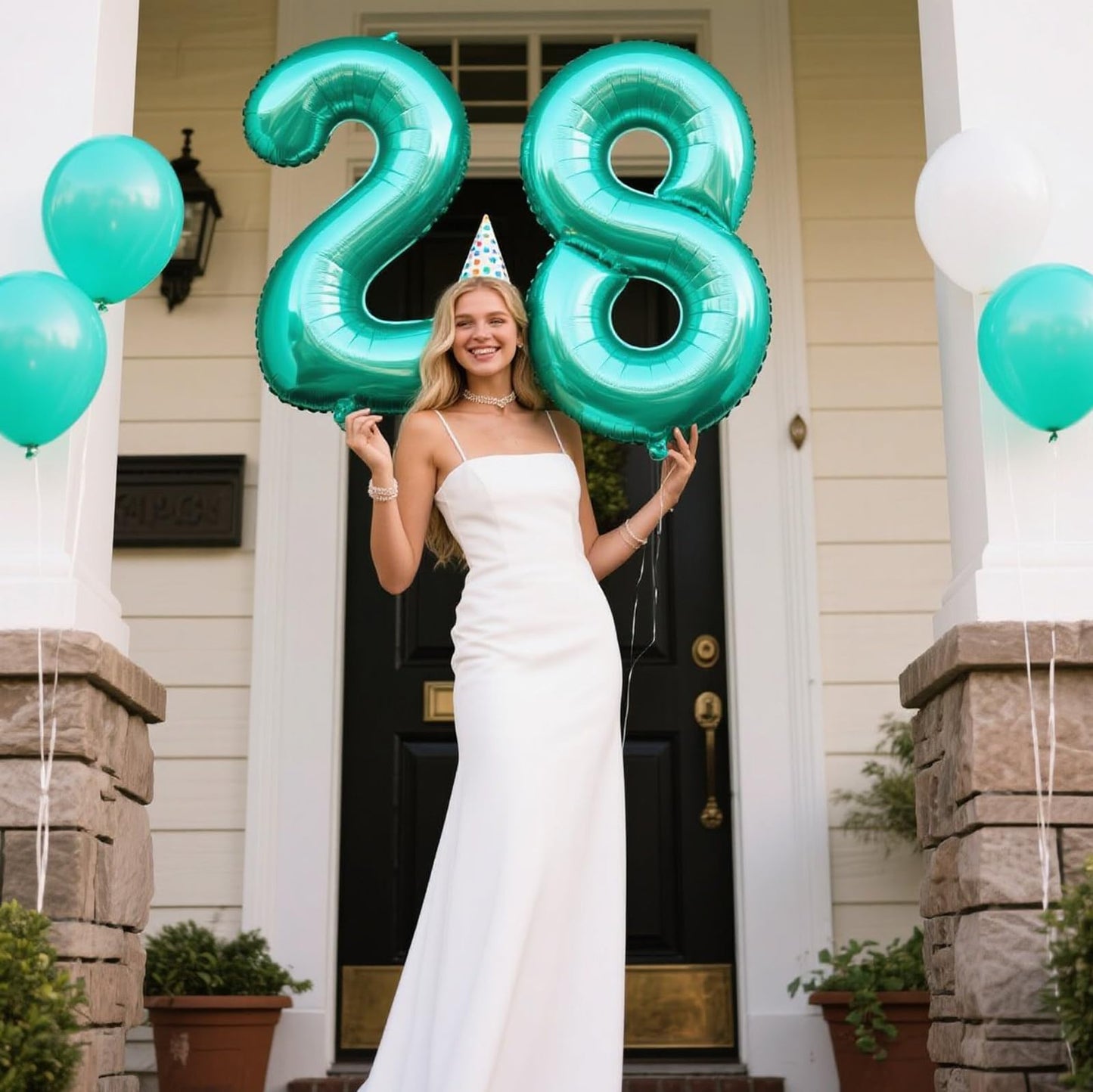 Kelfuoya 40 Inch Teal Number 8 Balloon – Giant Foil Birthday & Anniversary Decor