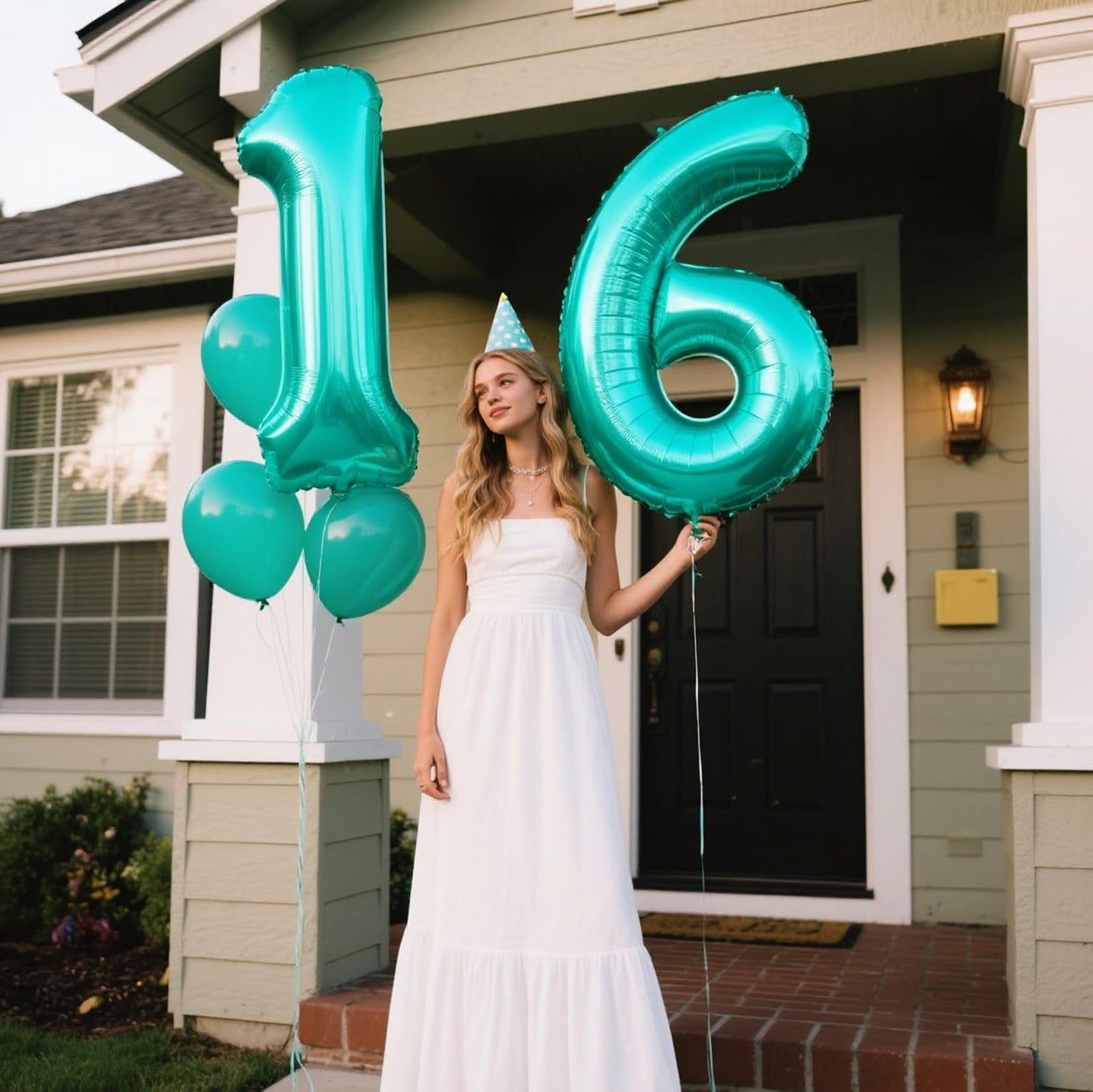 Kelfuoya 40-Inch Teal Number 6 Foil Balloon – Jumbo Mylar Birthday & Anniversary Decor