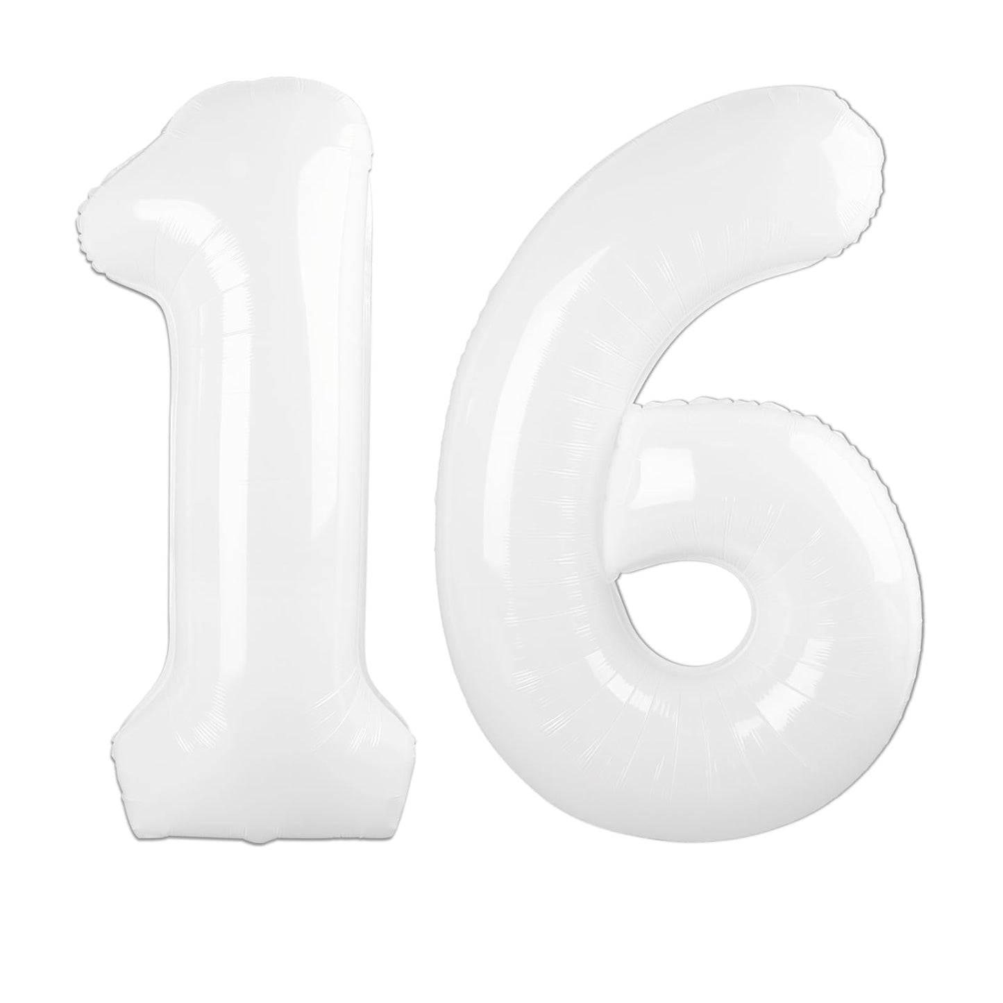 Kelfuoya 40-Inch White Number 16 Balloon – Jumbo Digital Foil Balloon for Parties