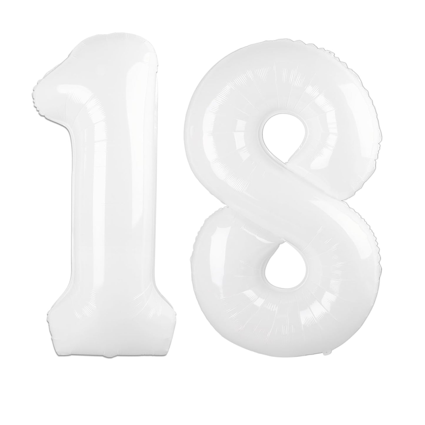 Kelfuoya 40-Inch White Number 18 Balloon – Jumbo Mylar Foil Balloon for Birthdays & Anniversaries