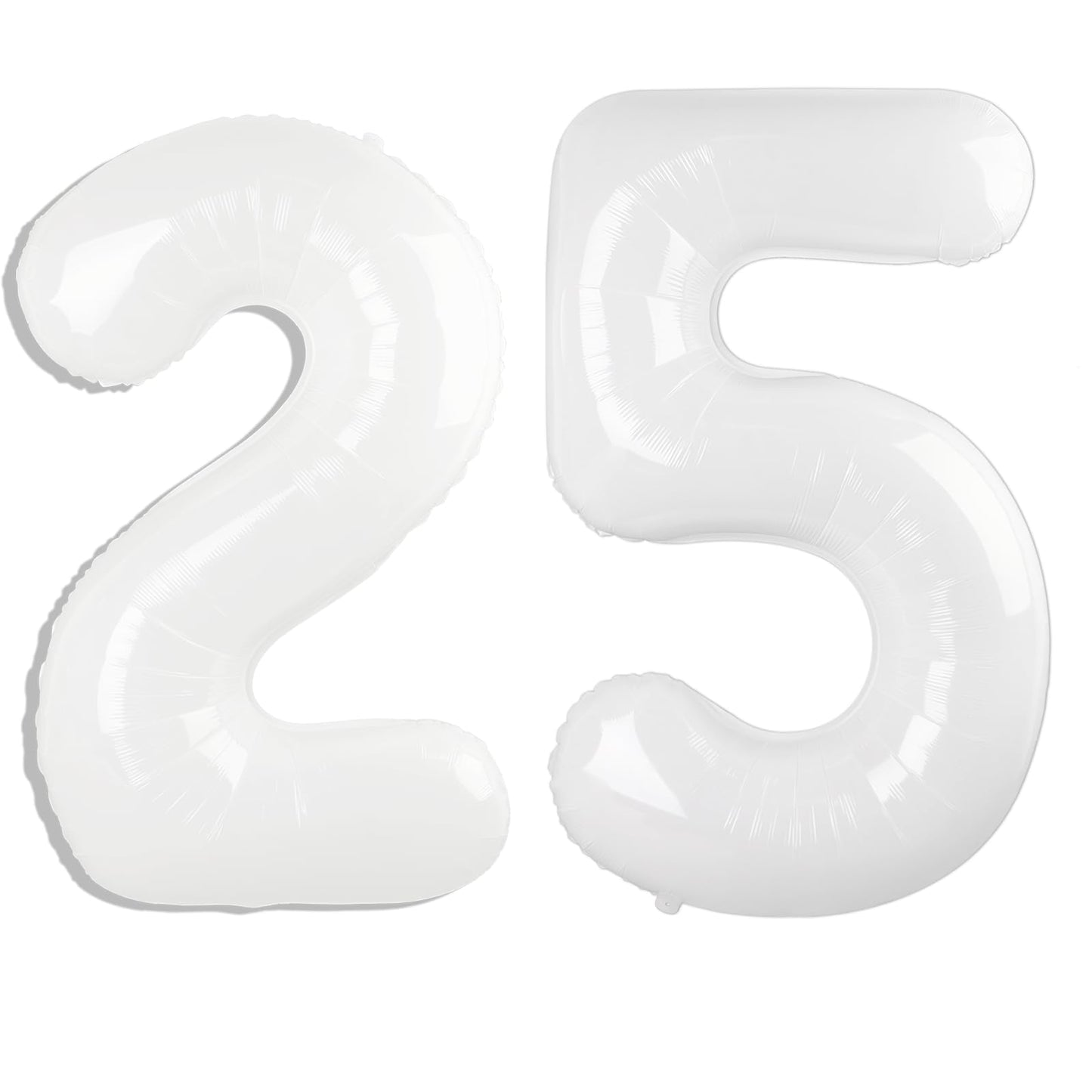 Kelfuoya 40-Inch White Number 25 Digital Balloon – Jumbo Mylar Foil Birthday & Anniversary Balloon