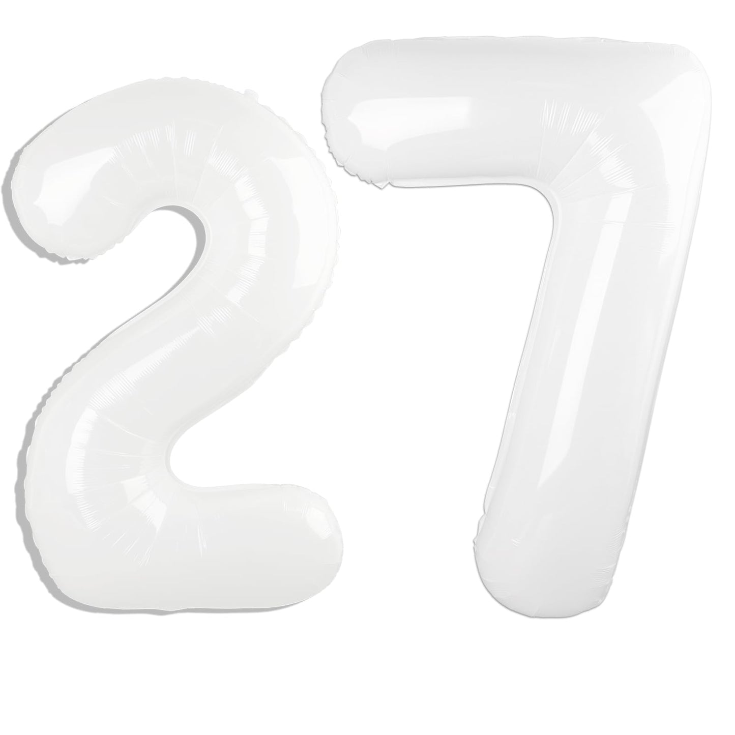 Kelfuoya 40-Inch White Number 27 Digital Balloon – Jumbo Mylar Foil Balloon for Birthday & Anniversary Celebrations