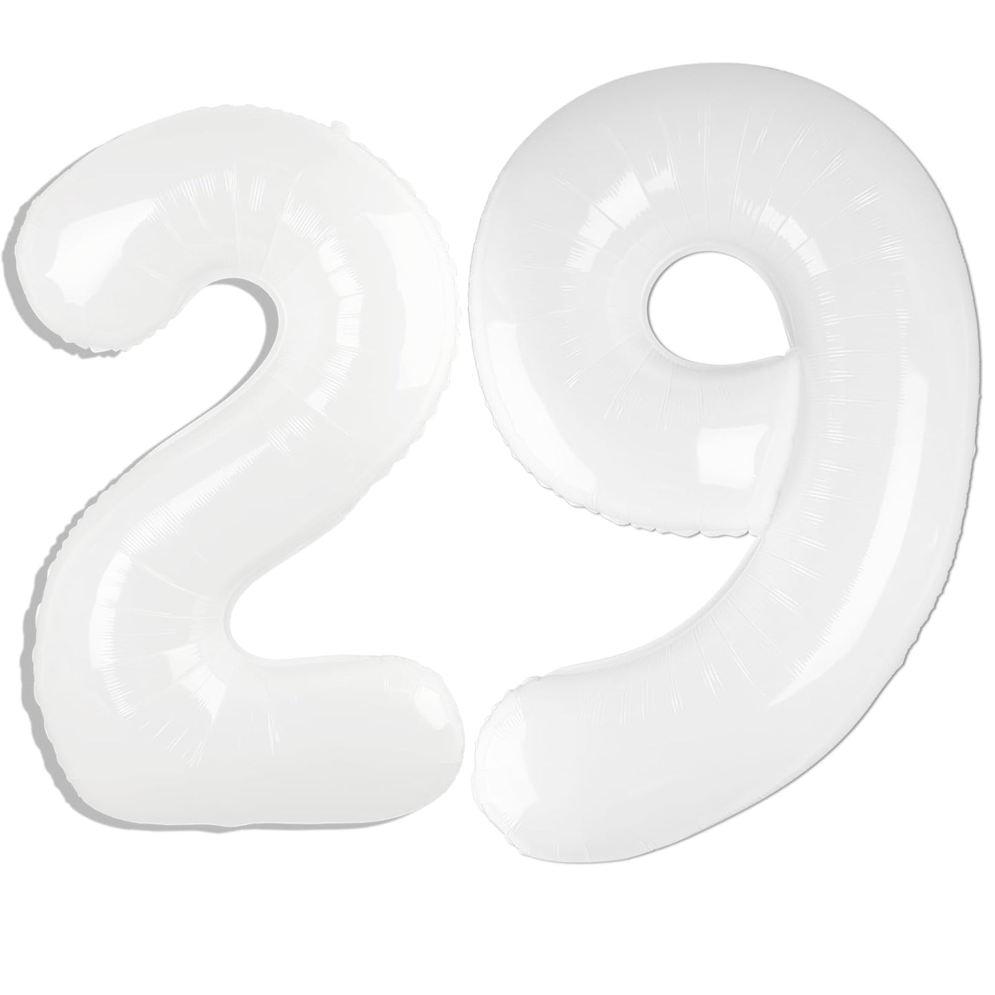 Kelfuoya 40 Inch White Number 29 Digital Balloon – Jumbo Mylar Foil Balloon for Birthday & Anniversary