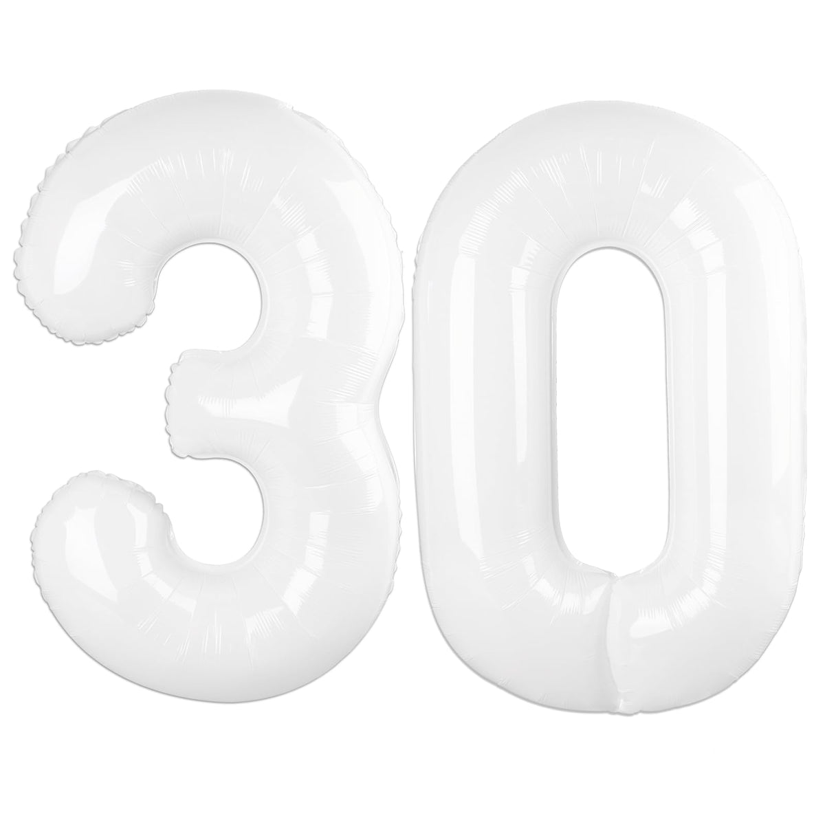 Kelfuoya 40-Inch White Number 30 Digital Balloon – Jumbo Mylar Foil Balloon for Birthday, Wedding & Anniversary