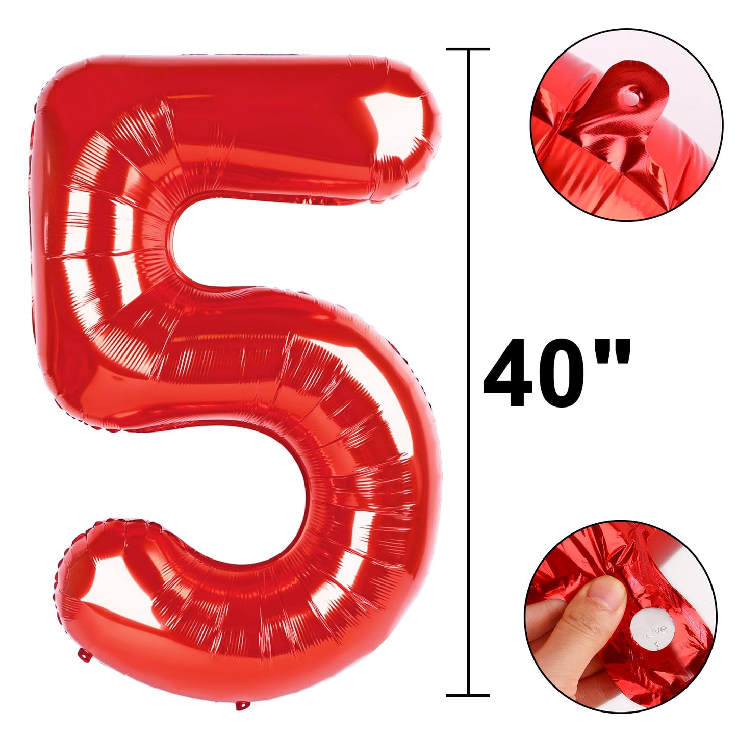 Kelfuoya 40-Inch Red Number 50 Balloon – Jumbo Mylar Foil for 50th Birthday or Anniversary