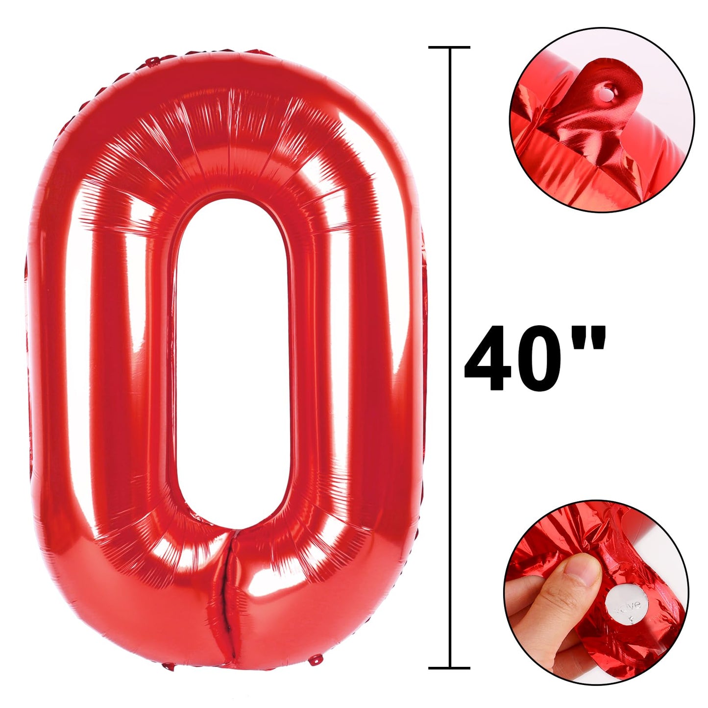 Kelfuoya 40in Red Number 60 Digital Balloon – Jumbo Mylar Balloon for 60th Birthday & Anniversary