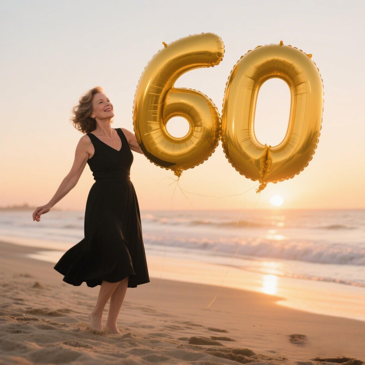 Kelfuoya 40-Inch Gold Number 60 Balloon – Jumbo Mylar Balloon for 60th Birthday & Anniversary
