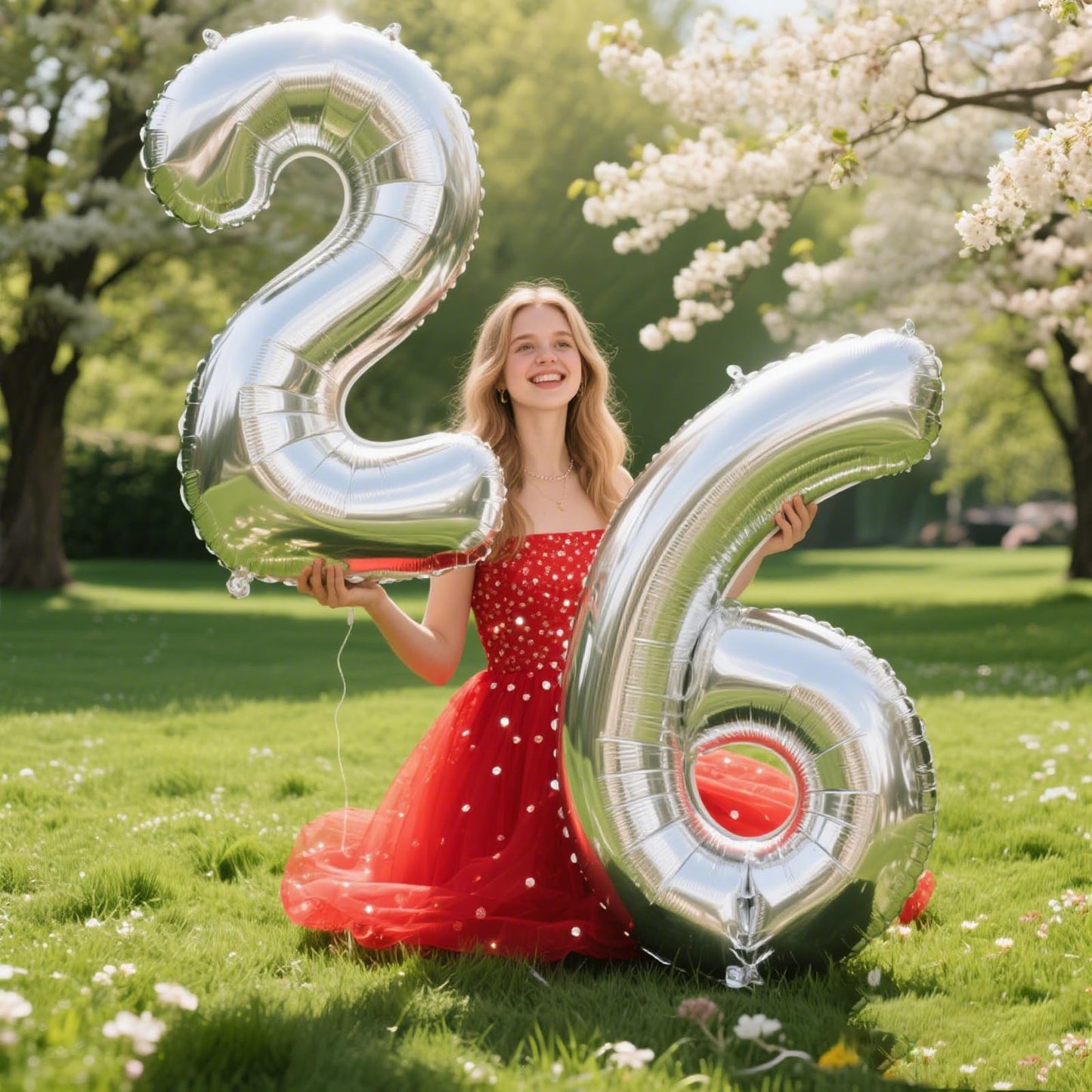 Kelfuoya 40-Inch Silver Number 6 Balloon — Giant 6 Foil Mylar Balloon for Birthday & Anniversary Decorations