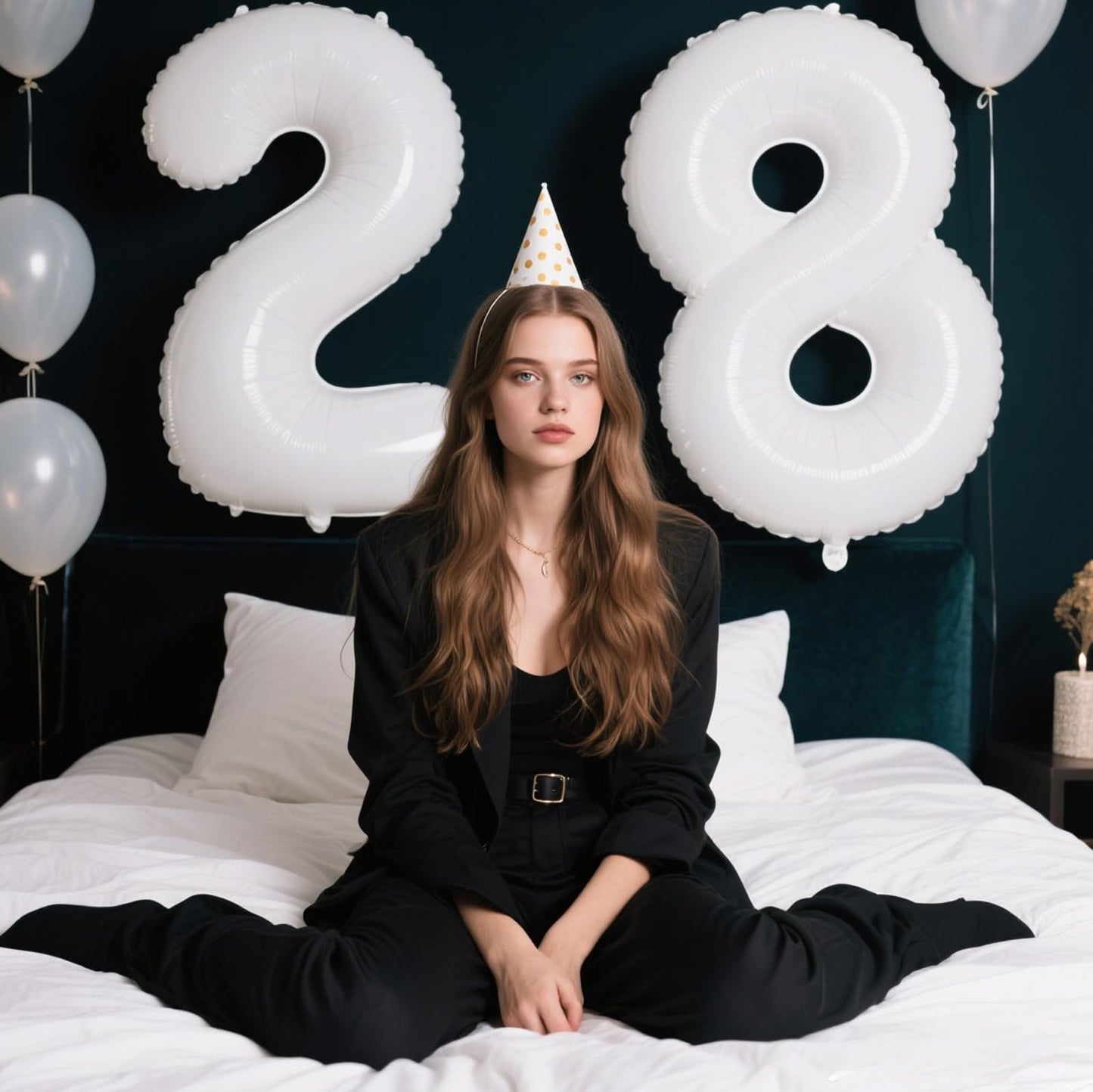 Kelfuoya 40 Inch White Number 8 Balloon Jumbo Foil Party Decoration for Birthday and Anniversary