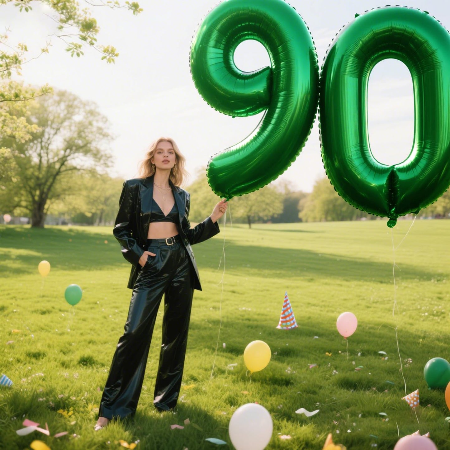 Kelfuoya 40 Inch Green Number 9 Foil Balloon – Giant 9 Balloon for Birthdays & Anniversaries