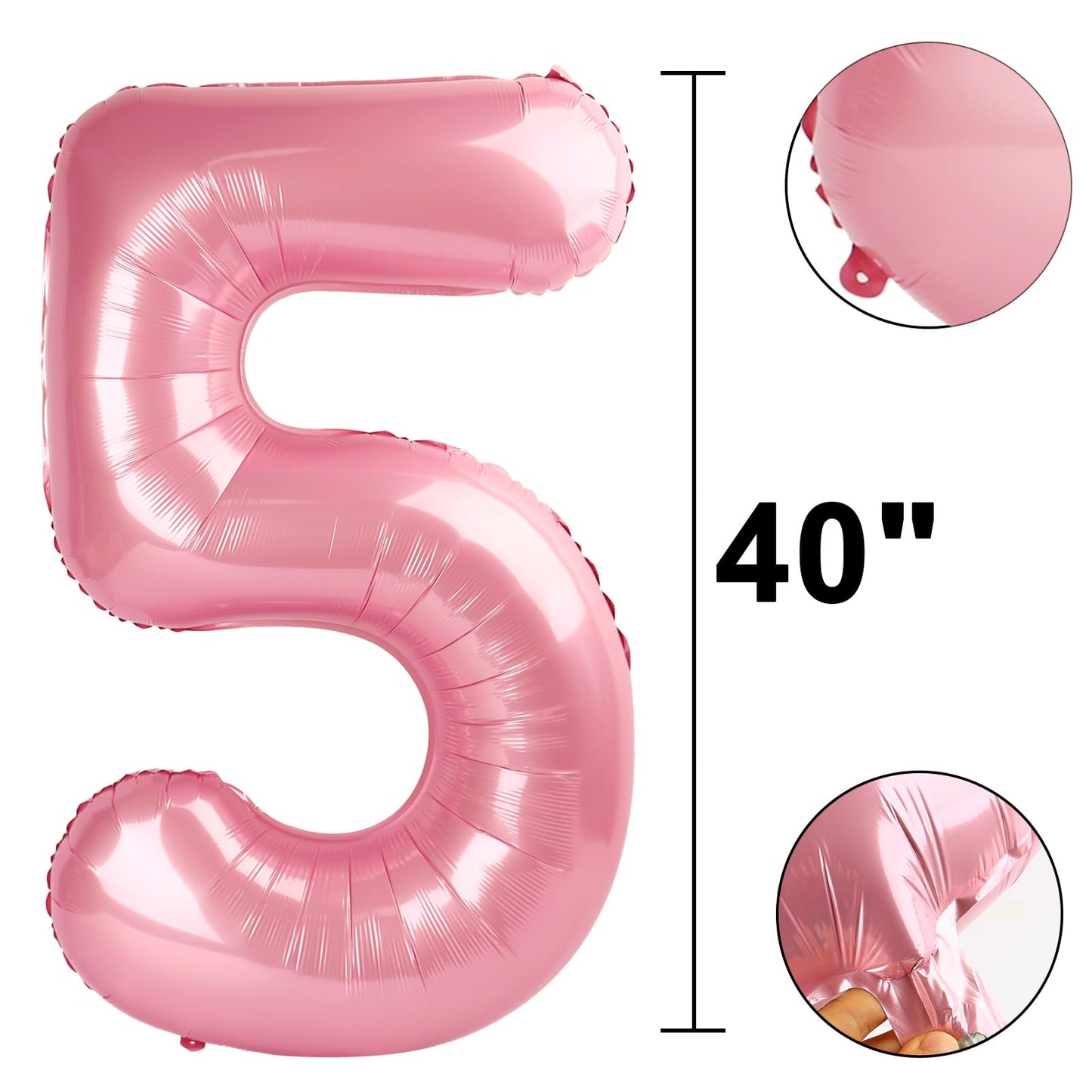 Kelfuoya 40in Pearlescent Pink Number 15 Balloon – 15th Birthday Decor