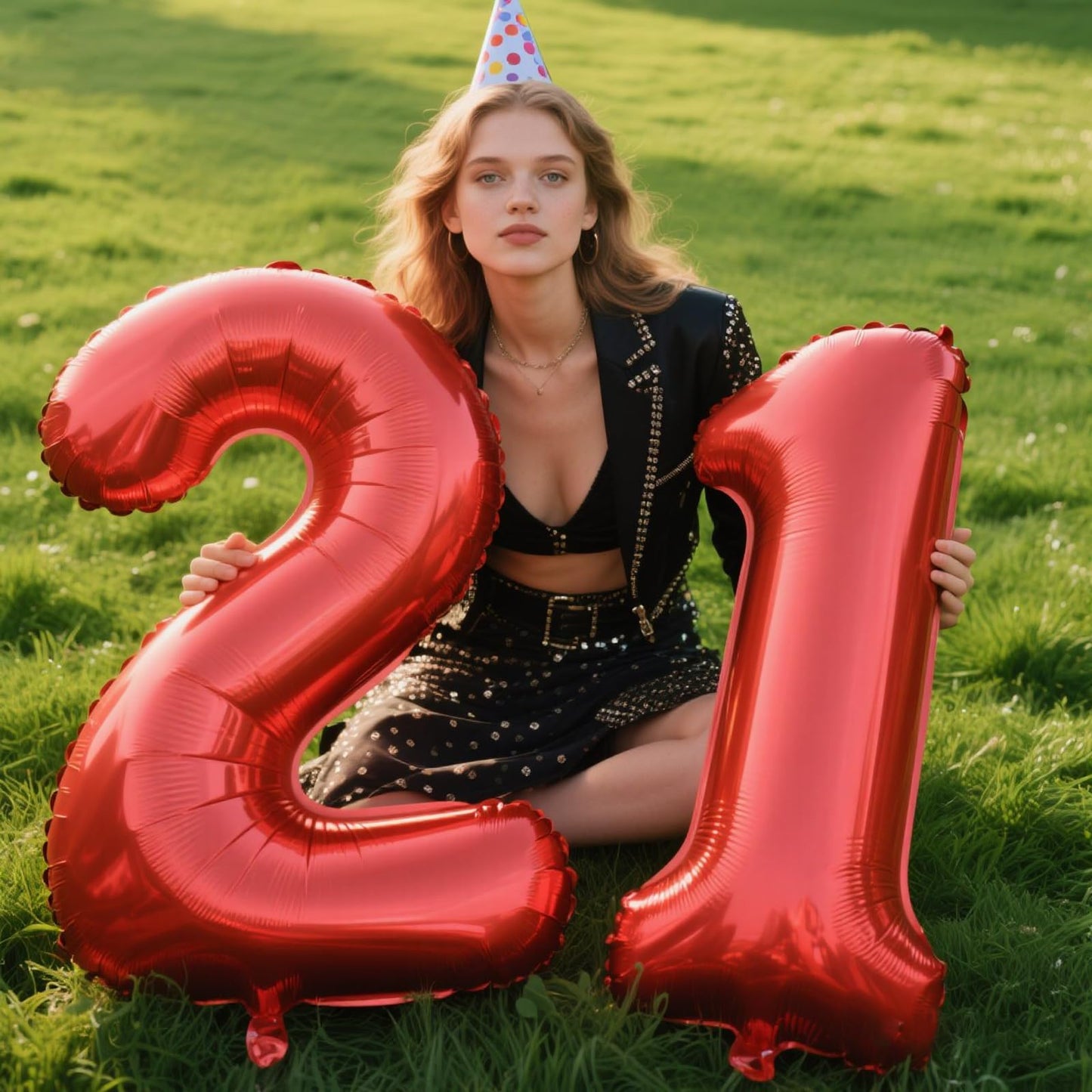 Kelfuoya 40-Inch Red Number 21 Digital Balloon – Jumbo Mylar Foil Birthday & Anniversary Decor