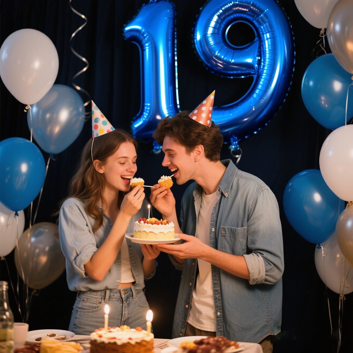Kelfuoya 40-Inch Navy Blue Number 19 Balloon – Jumbo Mylar Foil Balloon for Birthday & Anniversary Celebrations