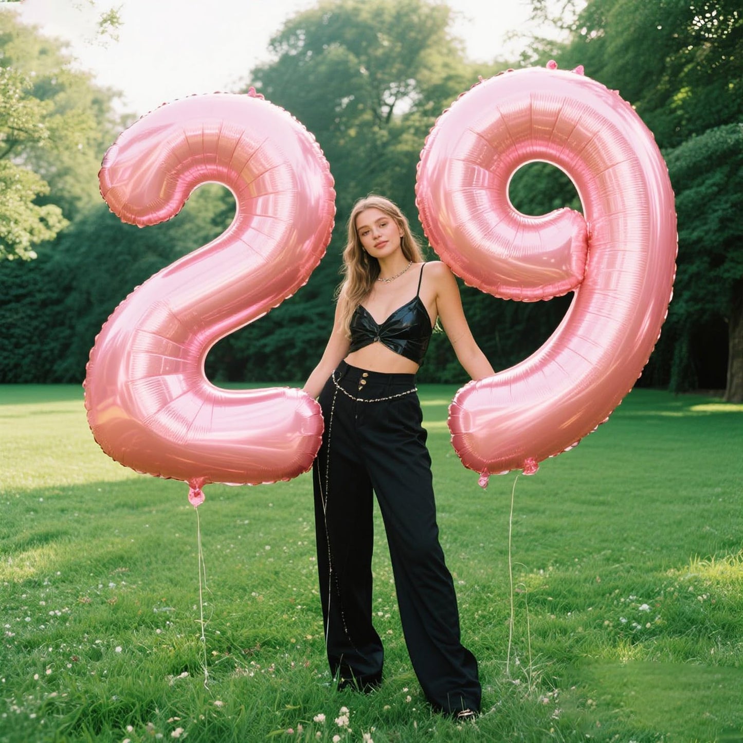 Kelfuoya 40 Inch Pearlescent Pink Number 29 Balloon – 29th Birthday & Milestone Party Decor