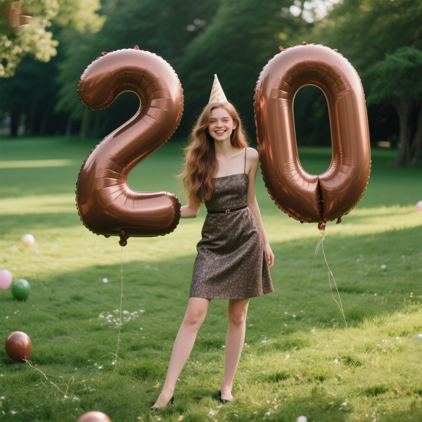Kelfuoya 40in Dark Brown Number 20 Balloon – Chocolate Jumbo Mylar Foil for Birthday & Anniversary Decor