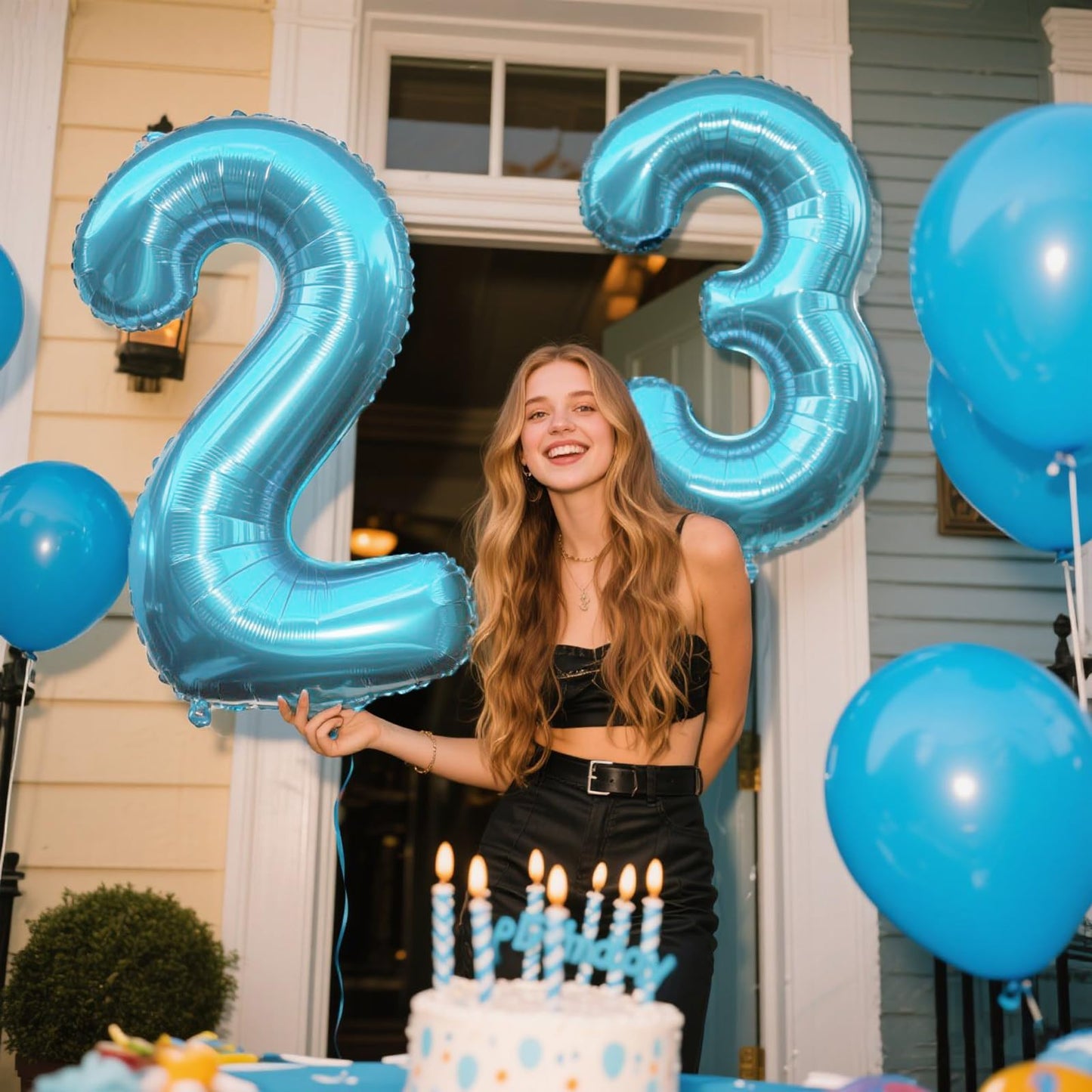 Kelfuoya 40-Inch Light Blue Number 23 Balloon – Jumbo Mylar Foil Digits for Birthdays & Anniversaries