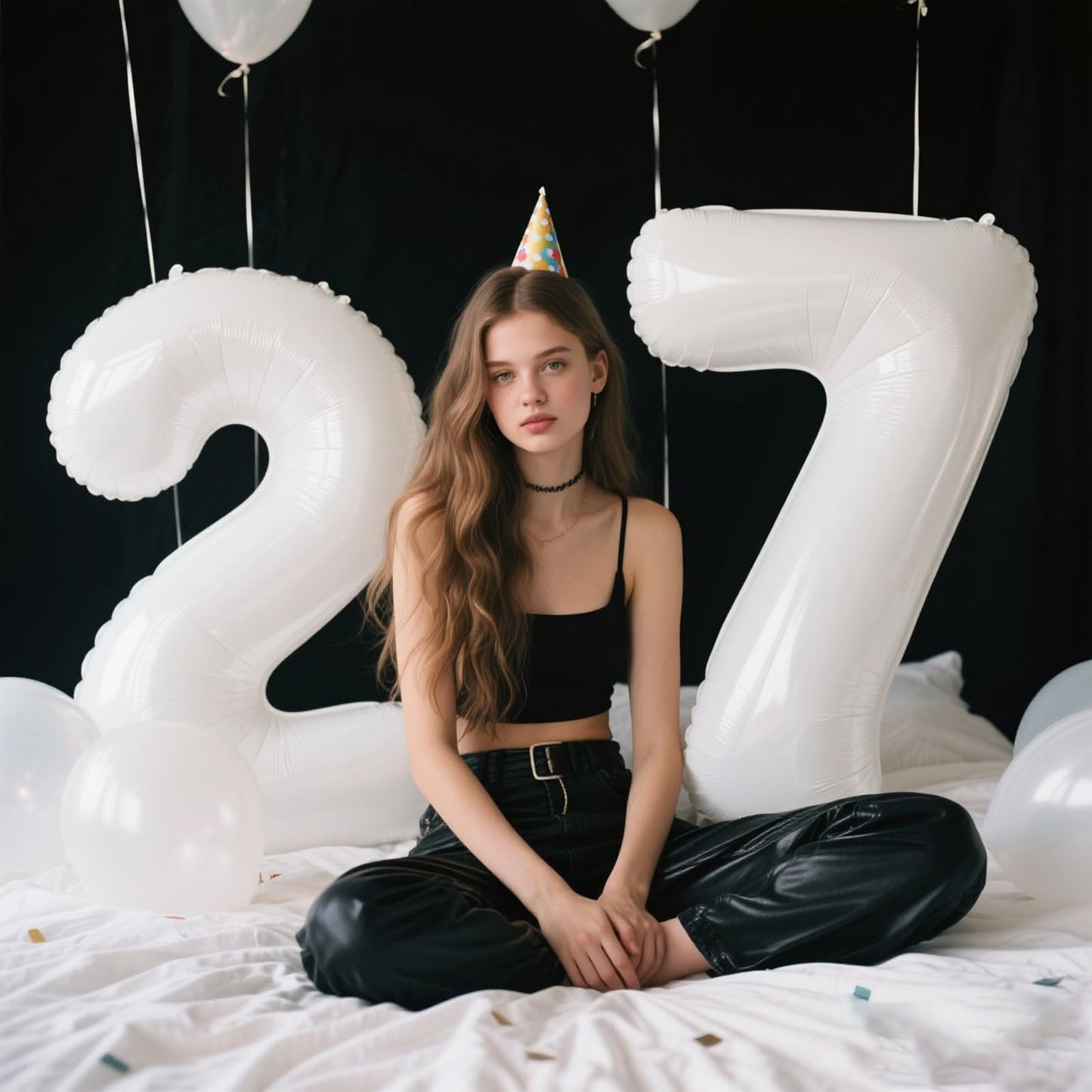 Kelfuoya 40-Inch White Number 2 Foil Balloon – Large Party Decor for Birthdays & Anniversaries