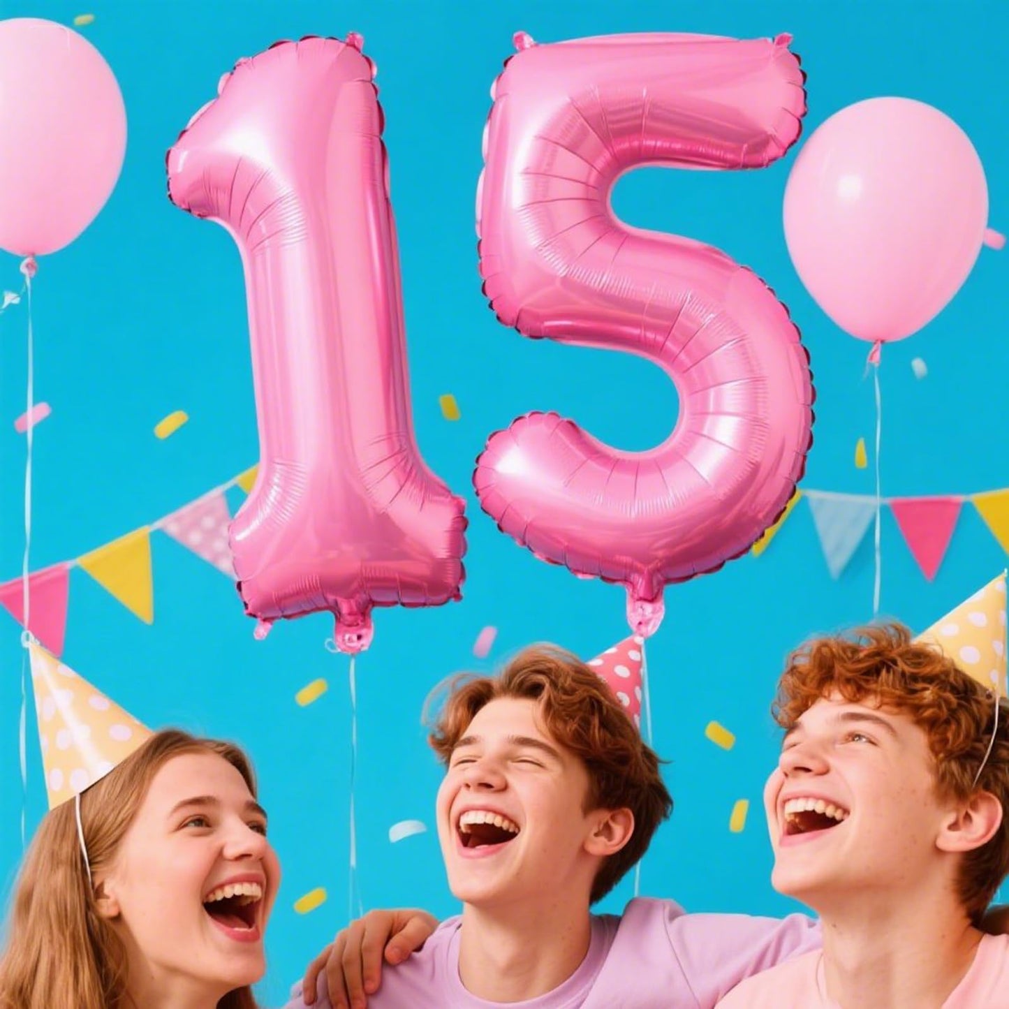 Kelfuoya 40 Inch Pink Number 15 Digital Balloon - Jumbo Mylar Foil Helium Balloon for Birthdays & Anniversaries